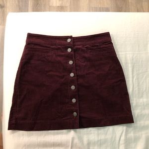 Corduroy skirt, Burgundy, Aritzia